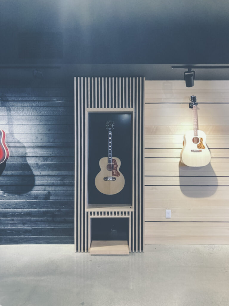 Custom space in wall for guitar