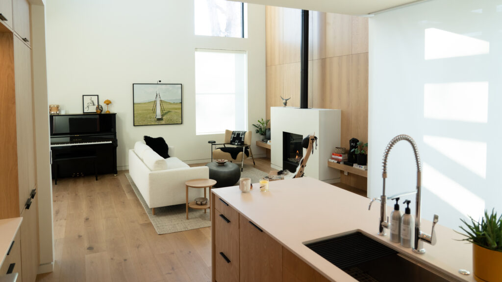 Kitchen into living room view