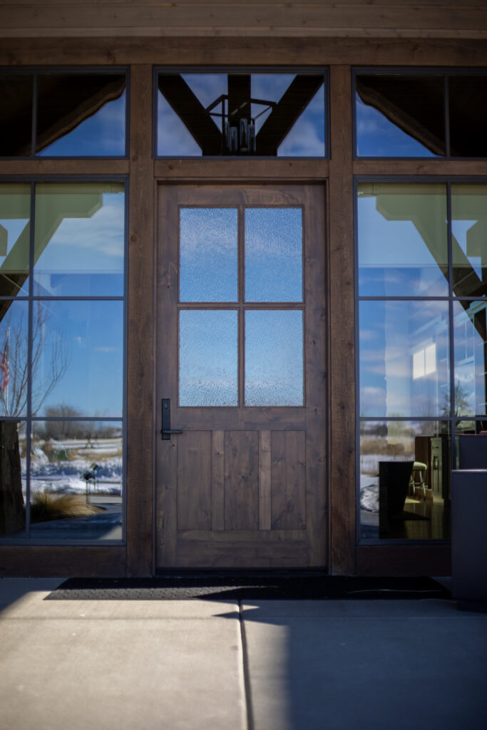 Custom glass door and windows from front angle