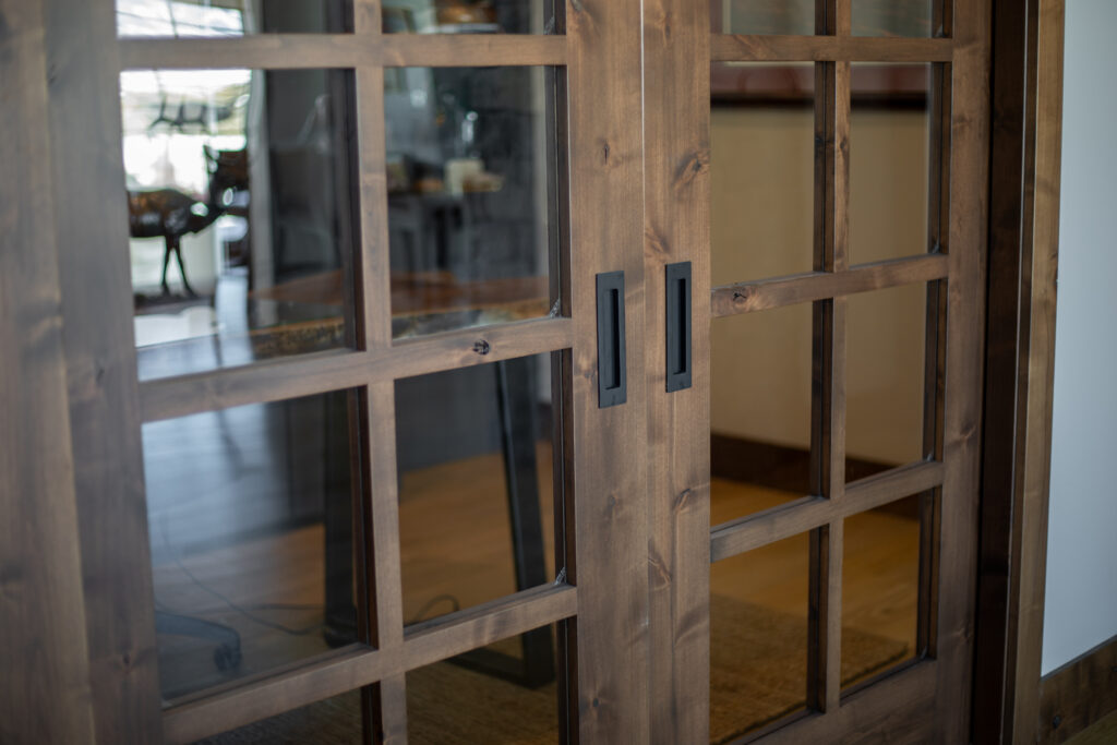 Glass and wood door