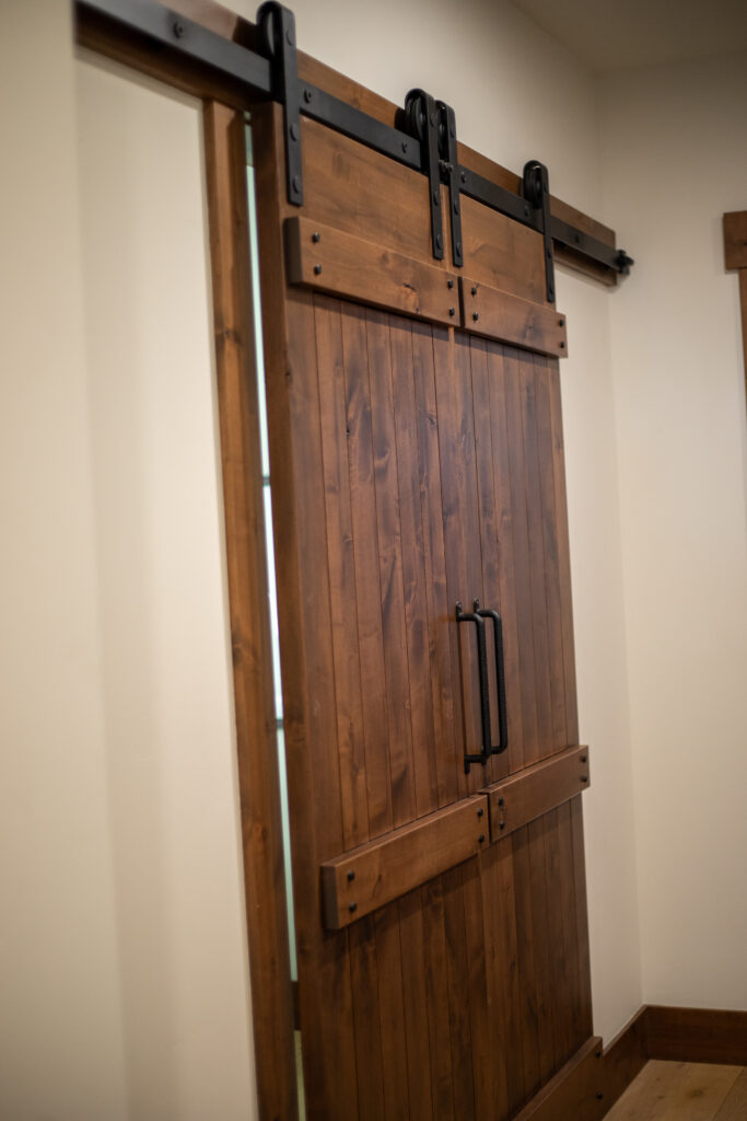 Wood double barn doors